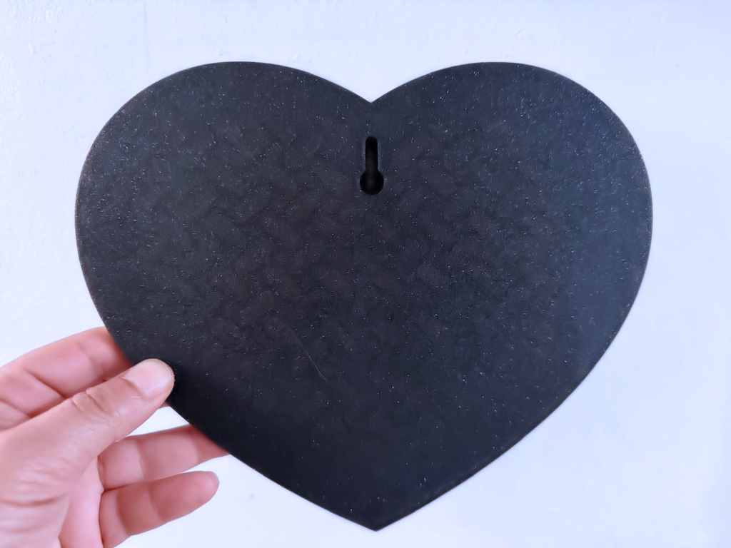 Vivienne Westwood Inspired Heart Wall Plaque, Glittery Black Red & Silk Gold, 23cm