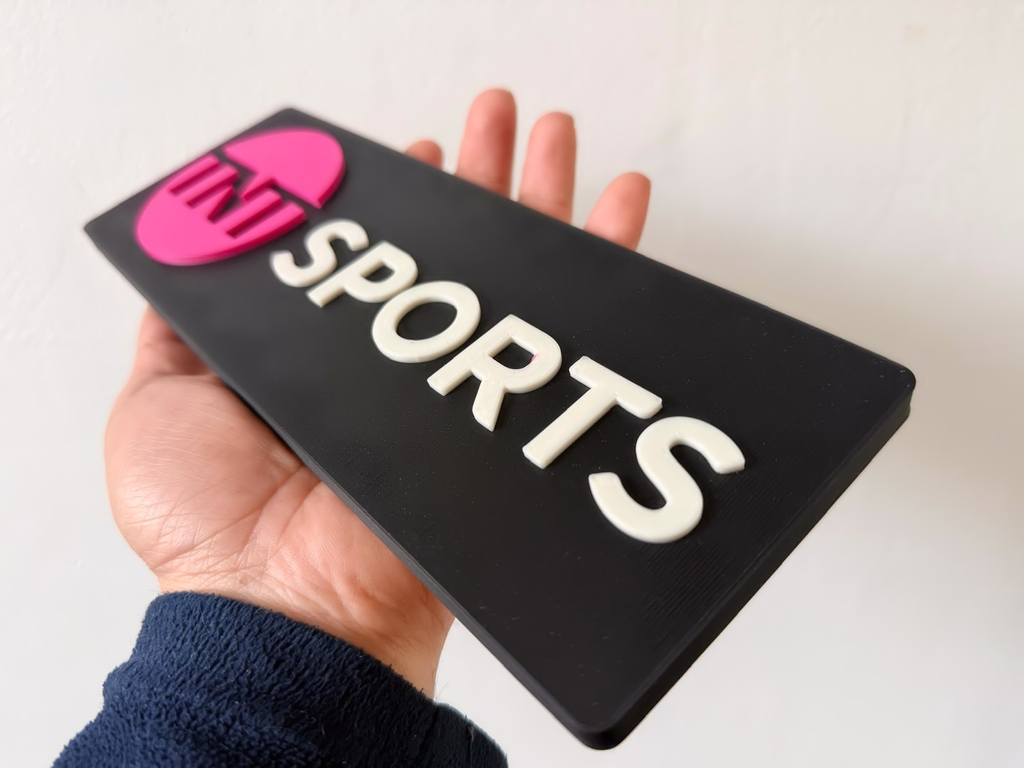TNT Sports Inspired Wall Plaque, Magenta Black & White, 25cm