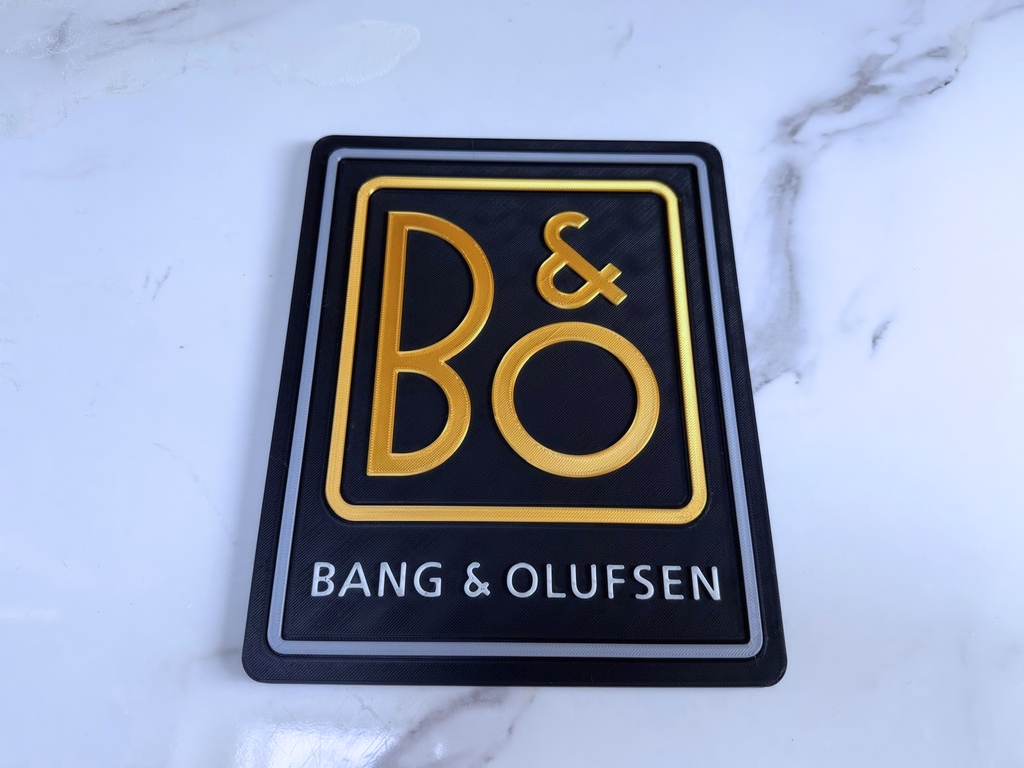 Bang & Olufsen B&O Inspired Hi-Fi Wall Plaque, Gold Black White & Silver