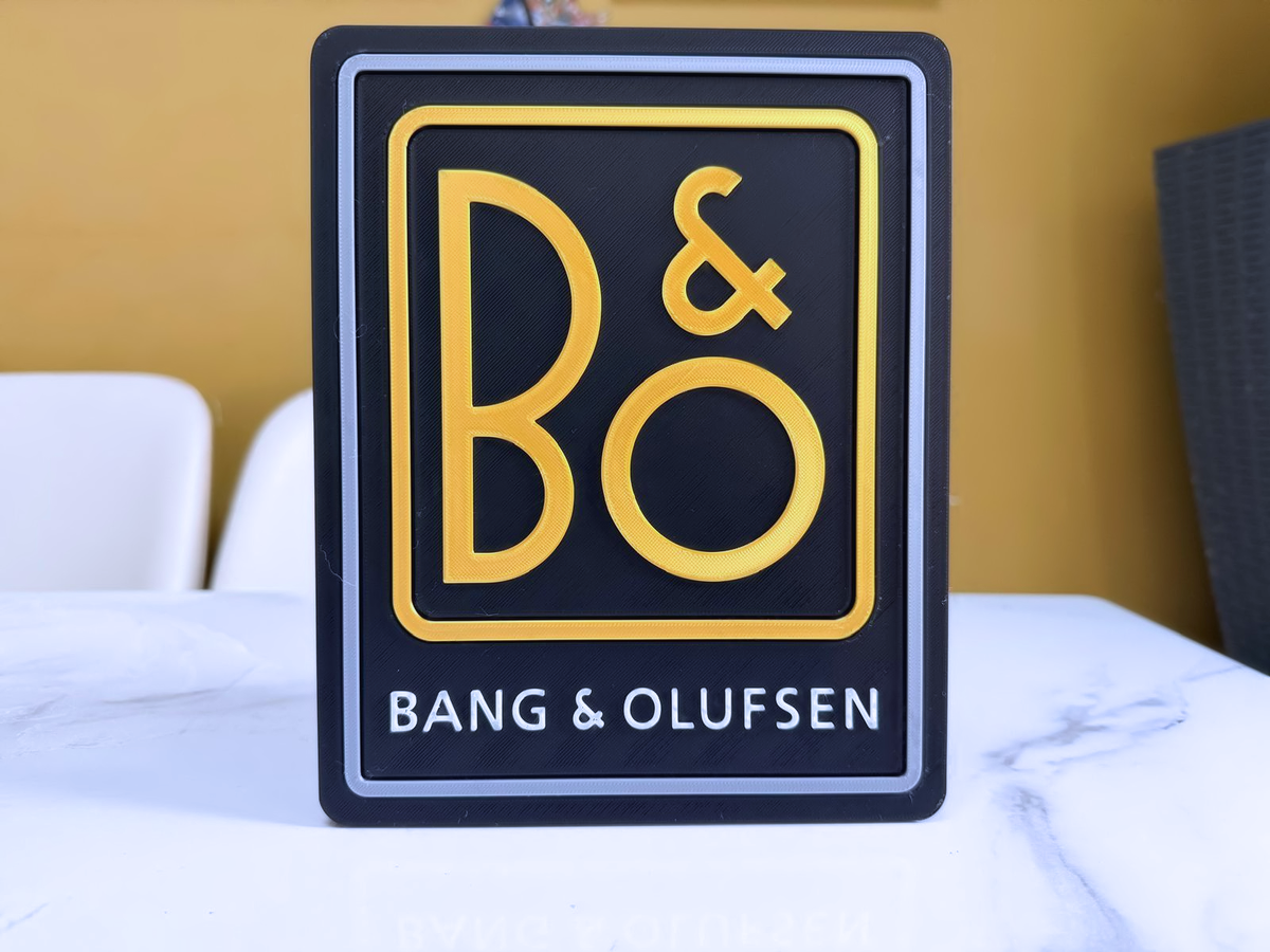 Bang & Olufsen B&O Inspired Hi-Fi Wall Plaque, Gold Black White & Silver