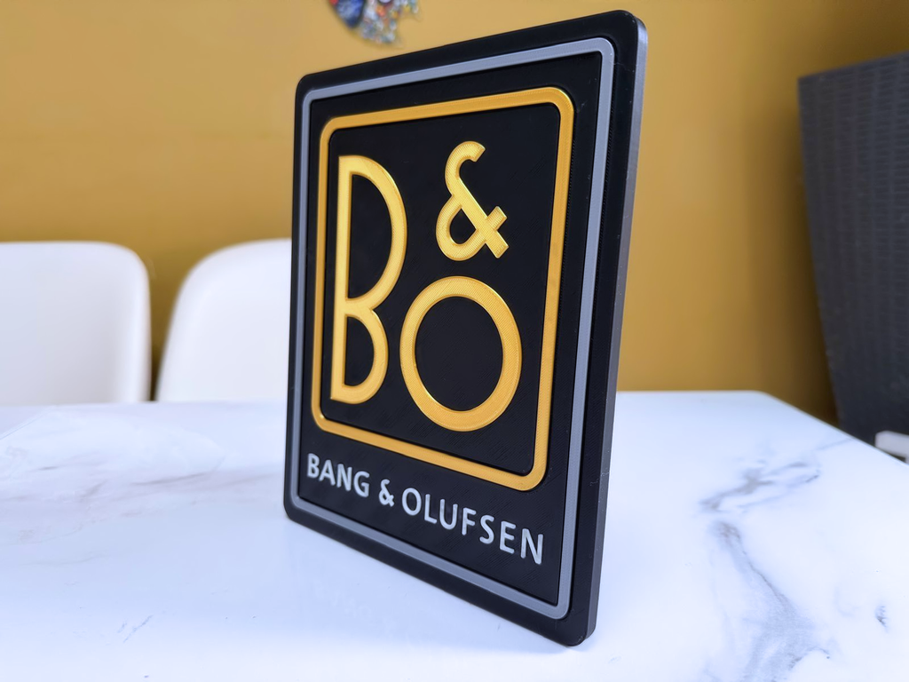 Bang & Olufsen B&O Inspired Hi-Fi Wall Plaque, Gold Black White & Silver