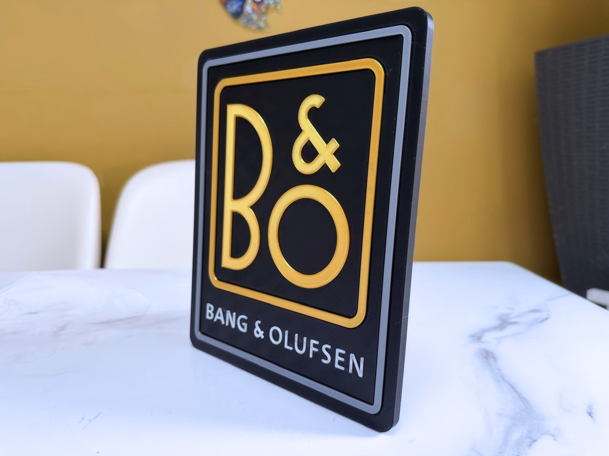 Bang & Olufsen B&O Inspired Hi-Fi Wall Plaque, Gold Black White & Silver