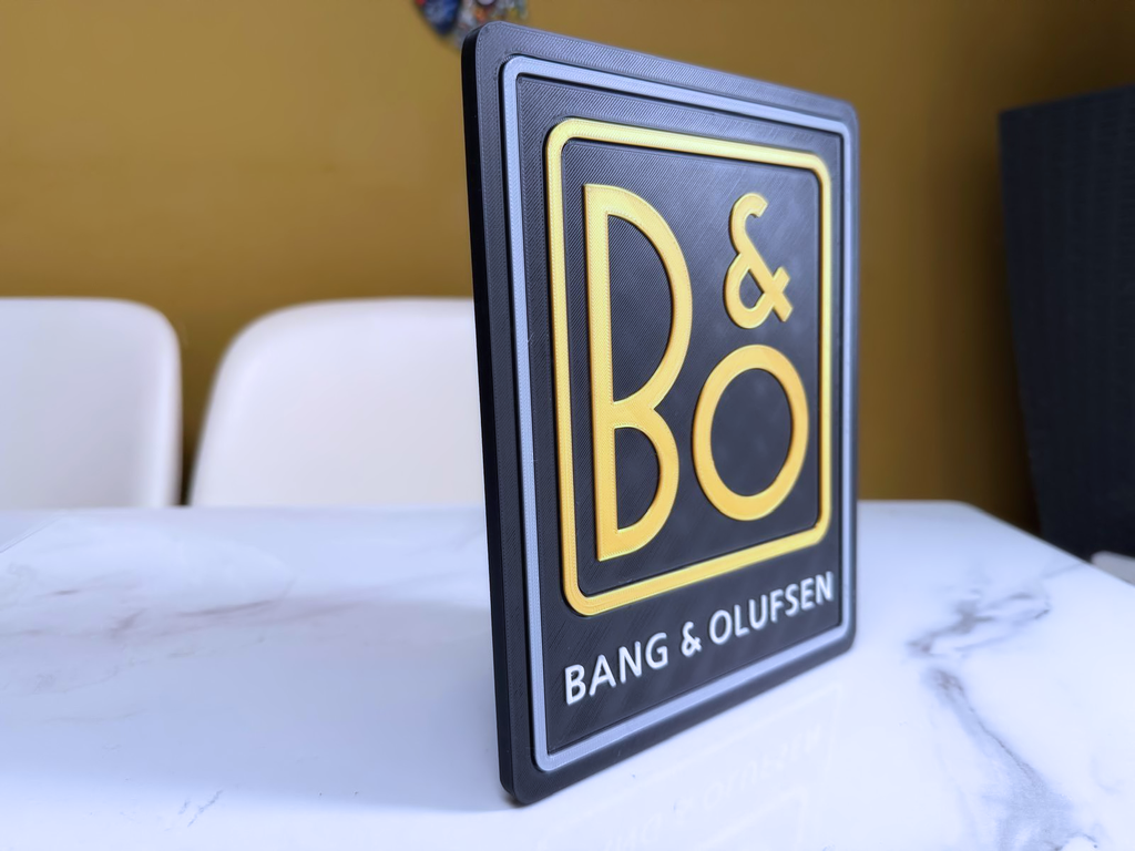 Bang & Olufsen B&O Inspired Hi-Fi Wall Plaque, Gold Black White & Silver