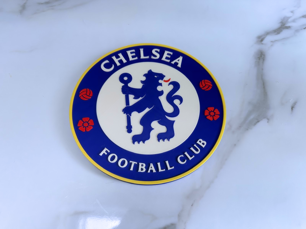 Chelsea FC Inspired Round Wall Plaque, Blue & White, 18cm