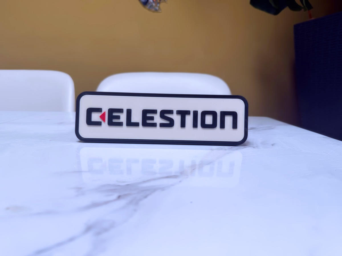 Celestion Inspired Hi-Fi Speaker Wall Plaque, Matte Black, White & Red, 24cm