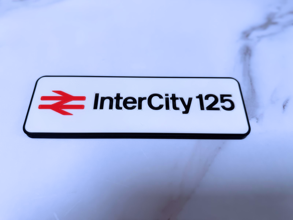 InterCity 125 Inspired Railway Wall Plaque, Matte Black, White & Red, 22cm