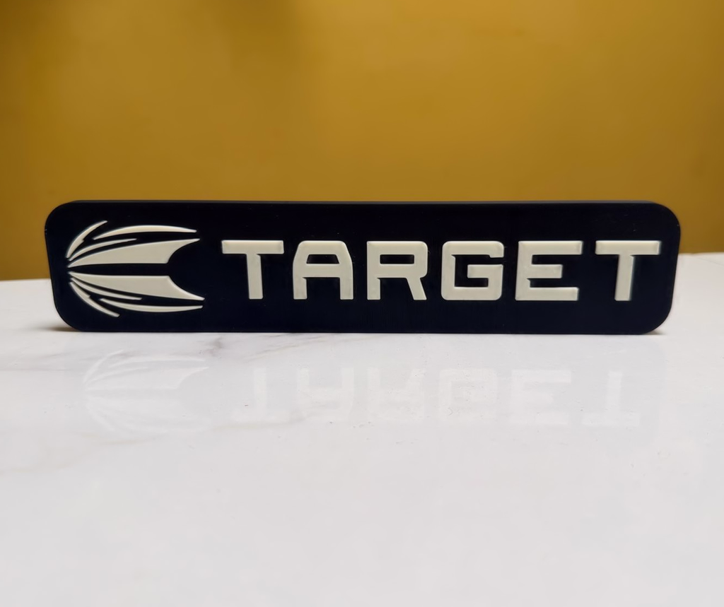 Target Darts Inspired Wall Plaque, Matte Black & Bone White, 28cm
