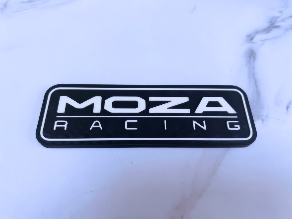 MOZA Racing Inspired Sim Racing Wall Plaque, Matte Black & White, 22cm