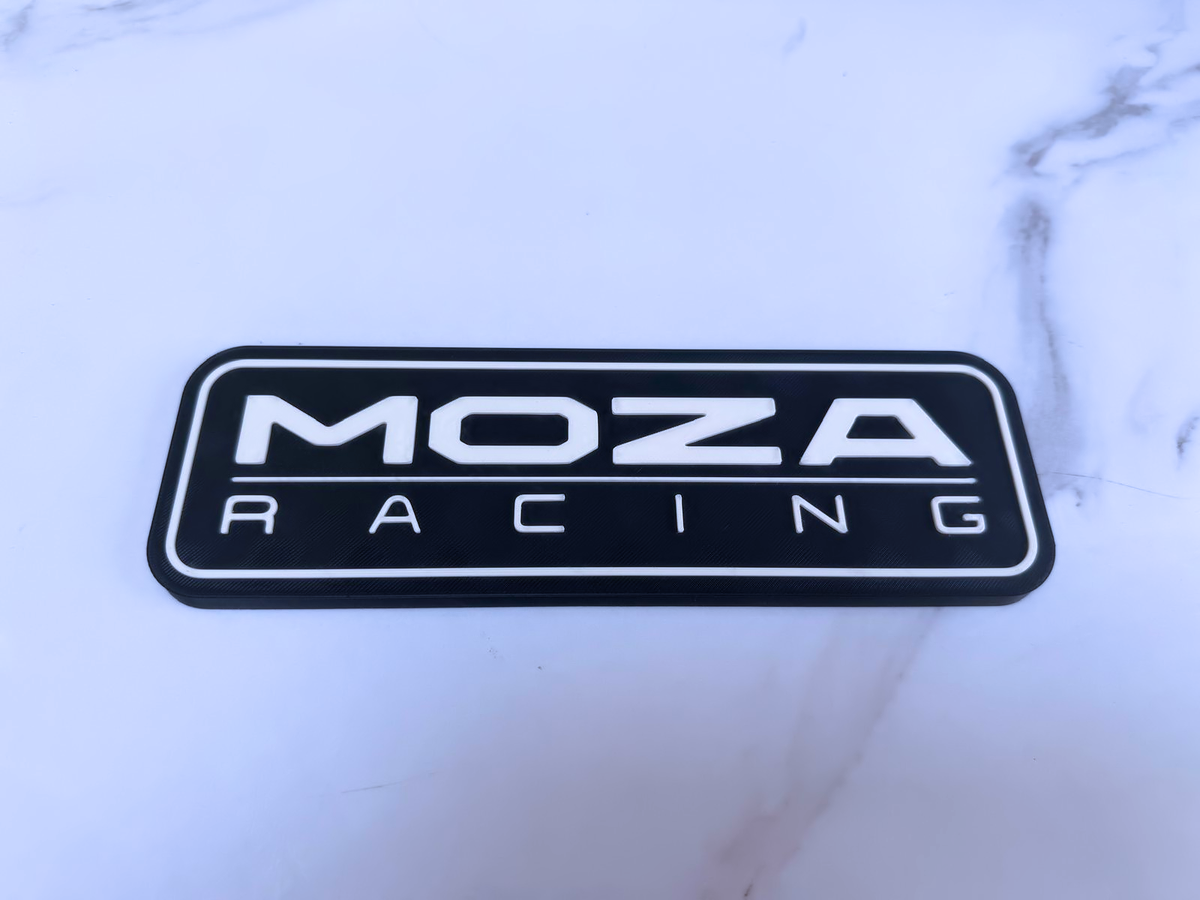 MOZA Racing Inspired Sim Racing Wall Plaque, Matte Black & White, 22cm