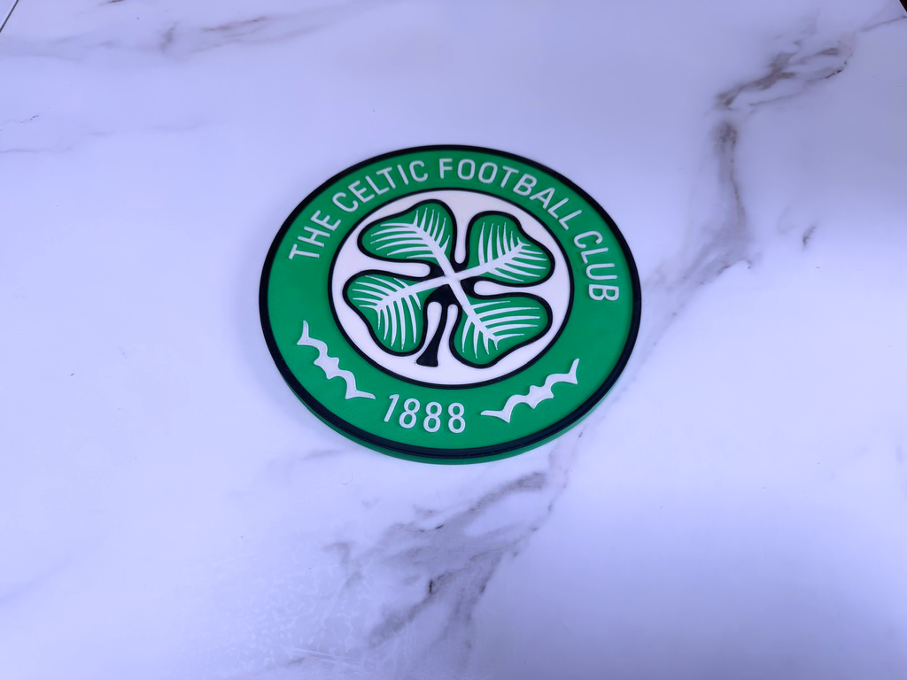 Celtic FC Inspired Round Wall Plaque, Green & White, 18cm