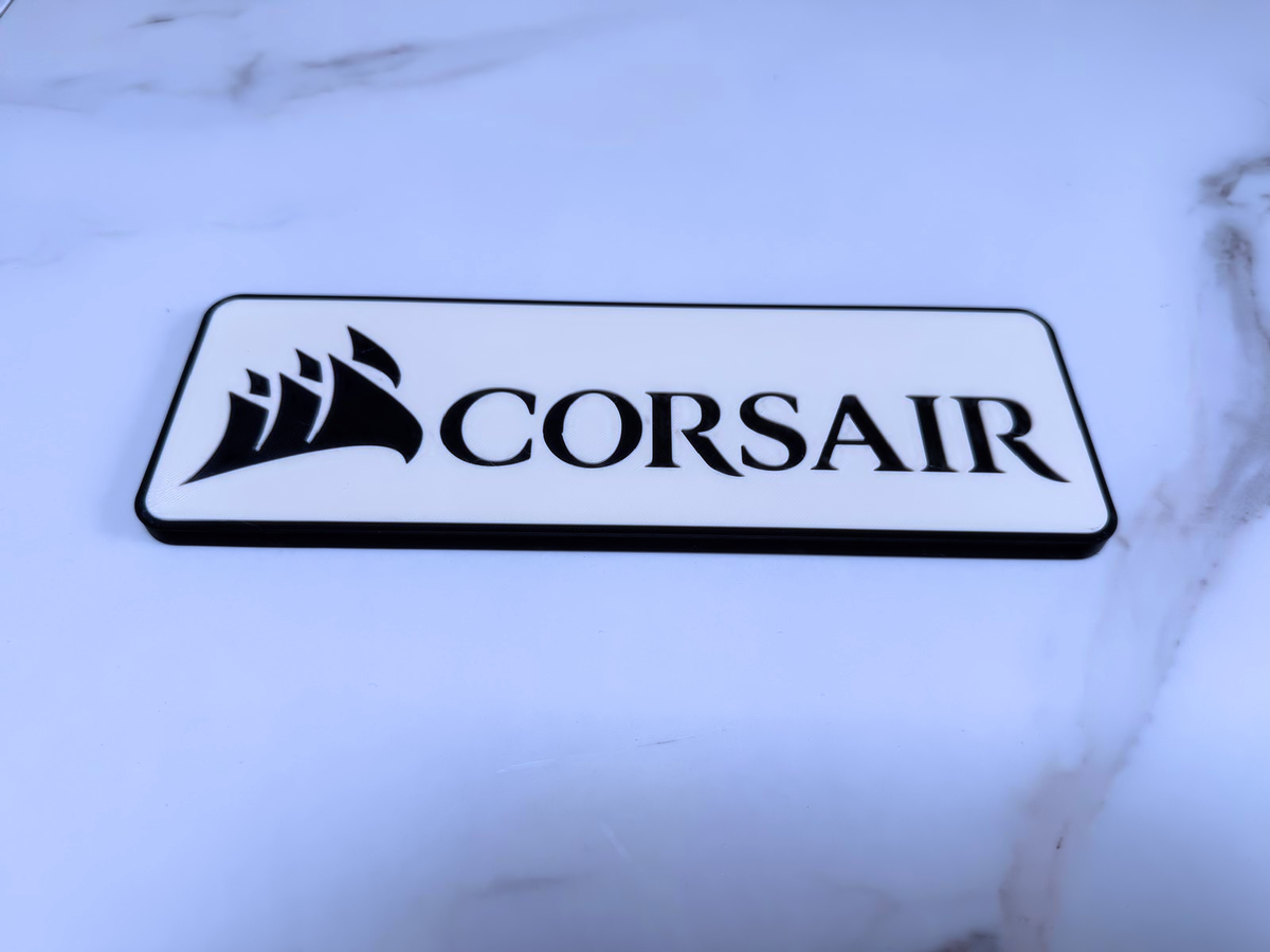 Corsair Inspired PC Gaming Wall Plaque, Matte Black & White, 24cm