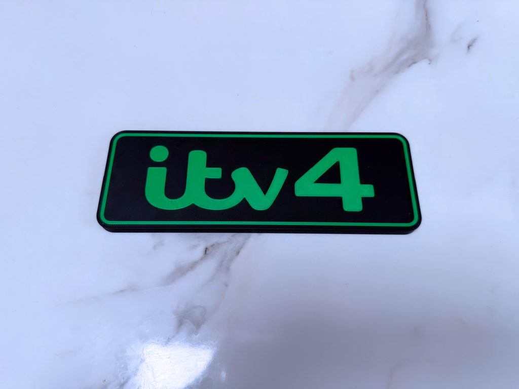 ITV4 Inspired Sports TV Wall Plaque, Matte Black & Green, 20cm