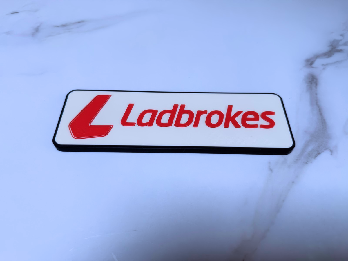 Ladbrokes Inspired Wall Plaque, Black White & Red, 22cm