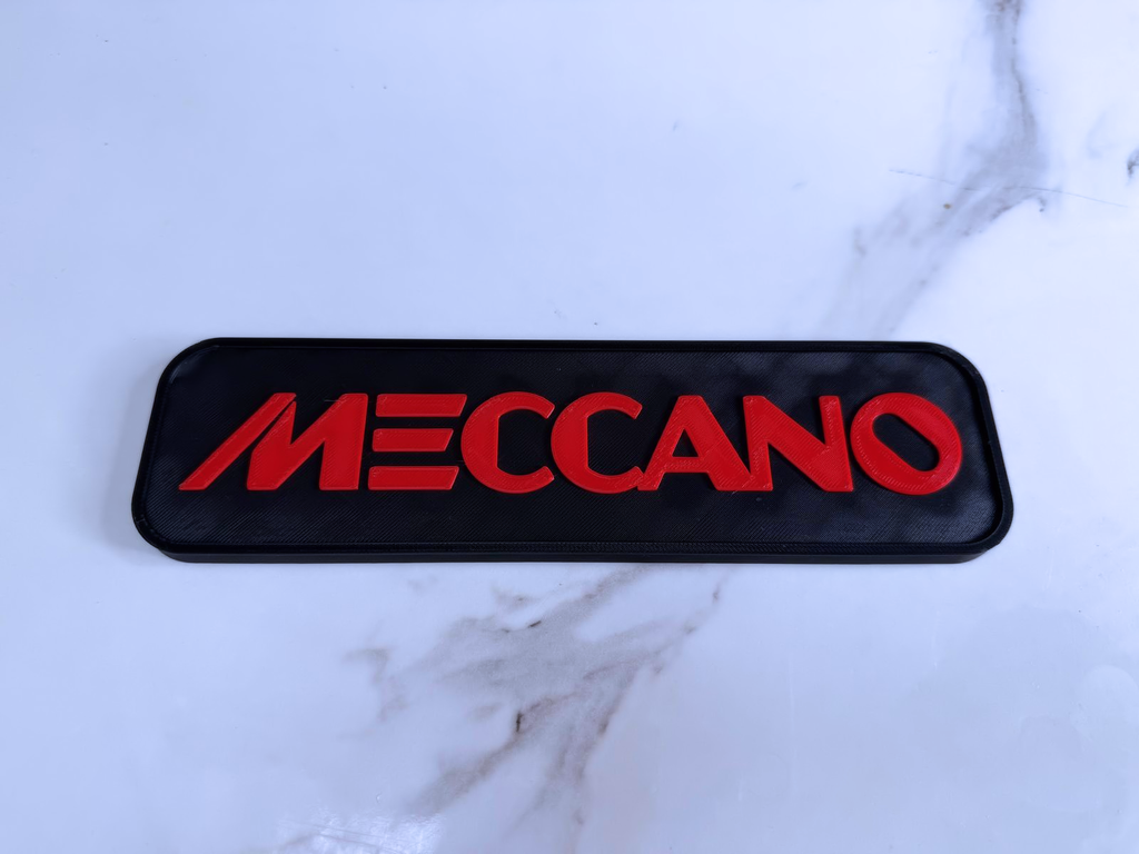 Meccano Inspired Retro Model Building Wall Plaque, Matte Black & Red, 22cm