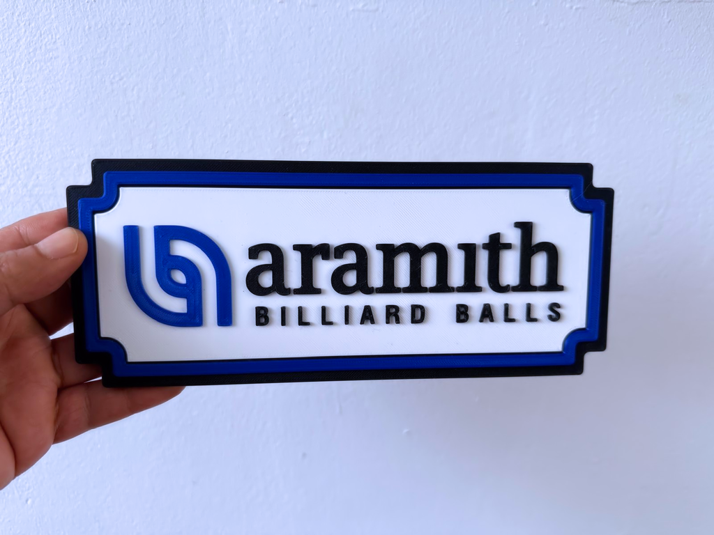 Aramith Billiard Balls Inspired Pool & Snooker Wall Plaque, Matte Black Milky White & Blue, 22cm