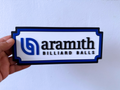 Aramith Billiard Balls Inspired Pool & Snooker Wall Plaque, Matte Black Milky White & Blue, 22cm