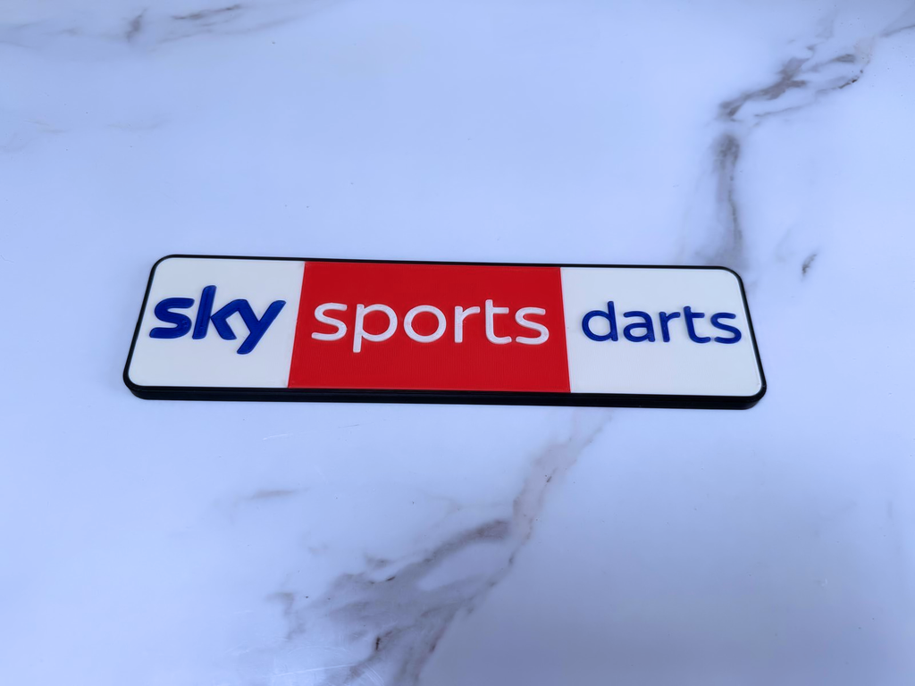Sky Sports Darts Inspired Wall Plaque, Matte Black, White, Red & Blue, 27cm