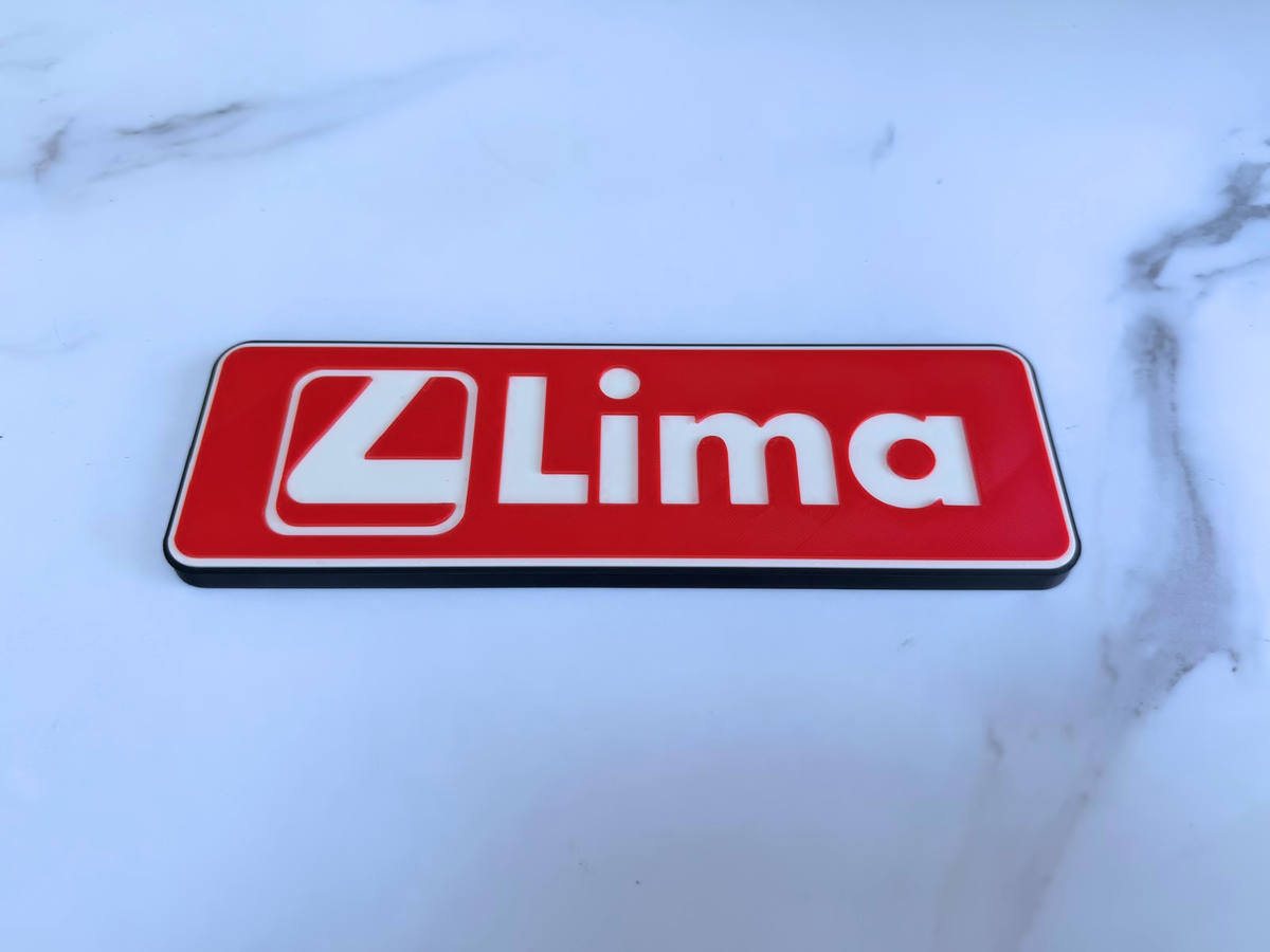 Lima Model Railways Inspired Wall Plaque, Matte Black, White & Red, 22cm