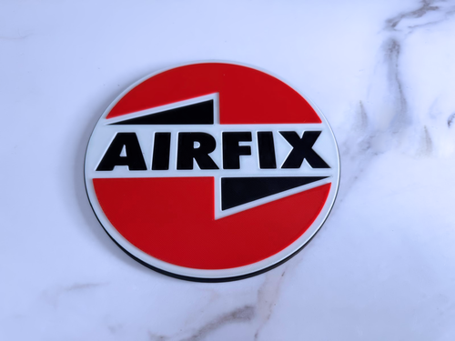 Airfix Inspired Retro Model Making Wall Plaque, Red Black & White, 16cm