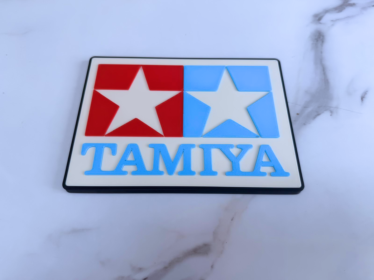 Tamiya Inspired Model Kit & RC Wall Plaque, Matte Black, White, Sky Blue & Red, 18cm