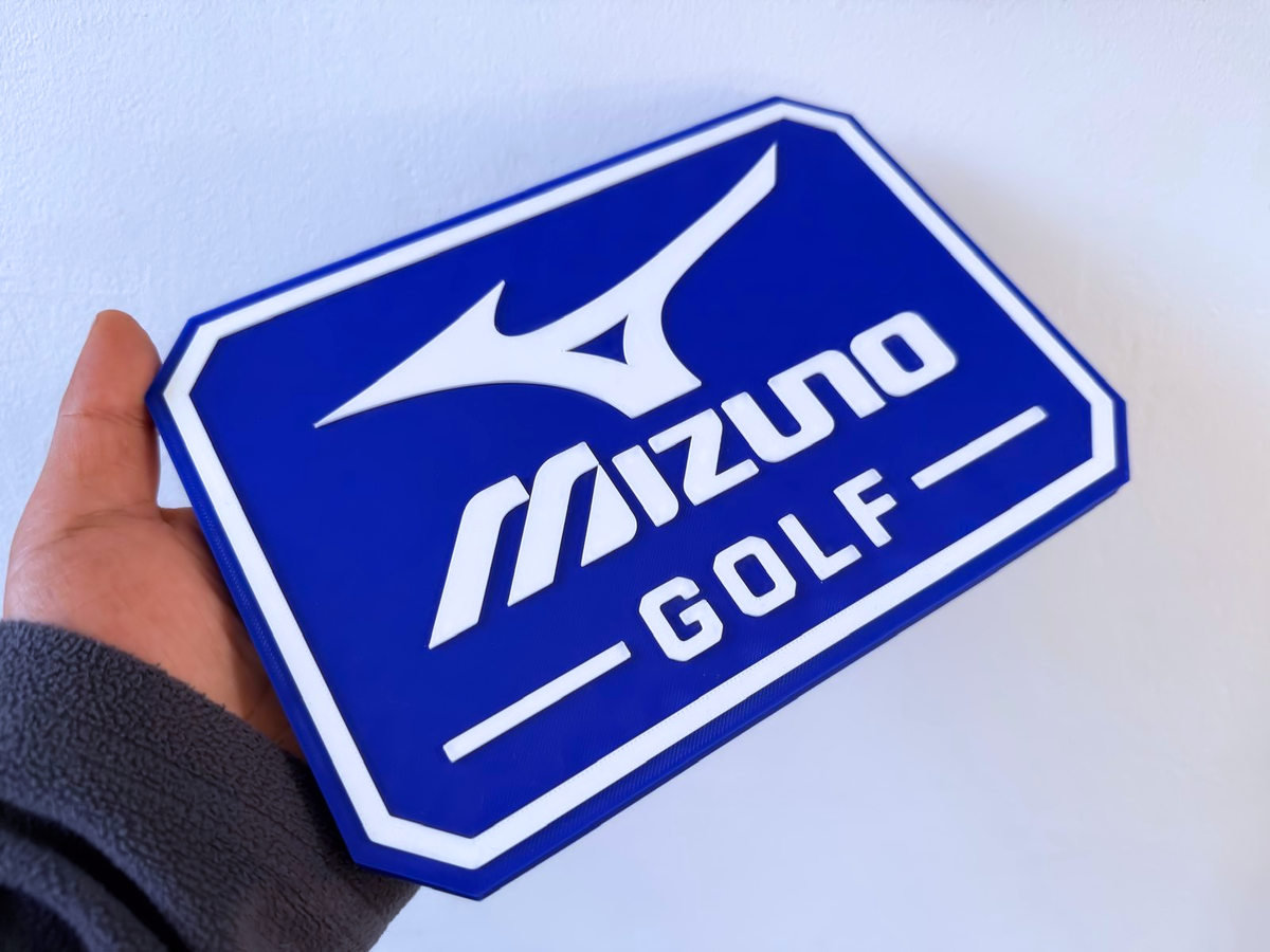Mizuno Golf Wall Plaque, Blue & White, 22cm