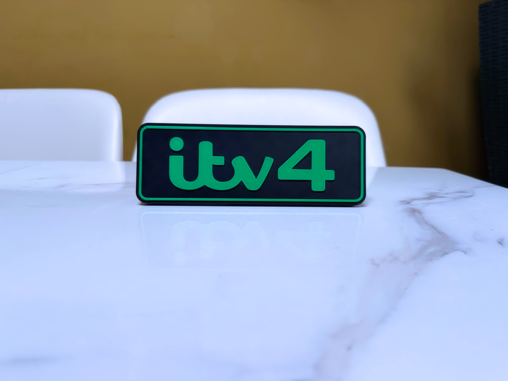 ITV4 Inspired Sports TV Wall Plaque, Matte Black & Green, 20cm