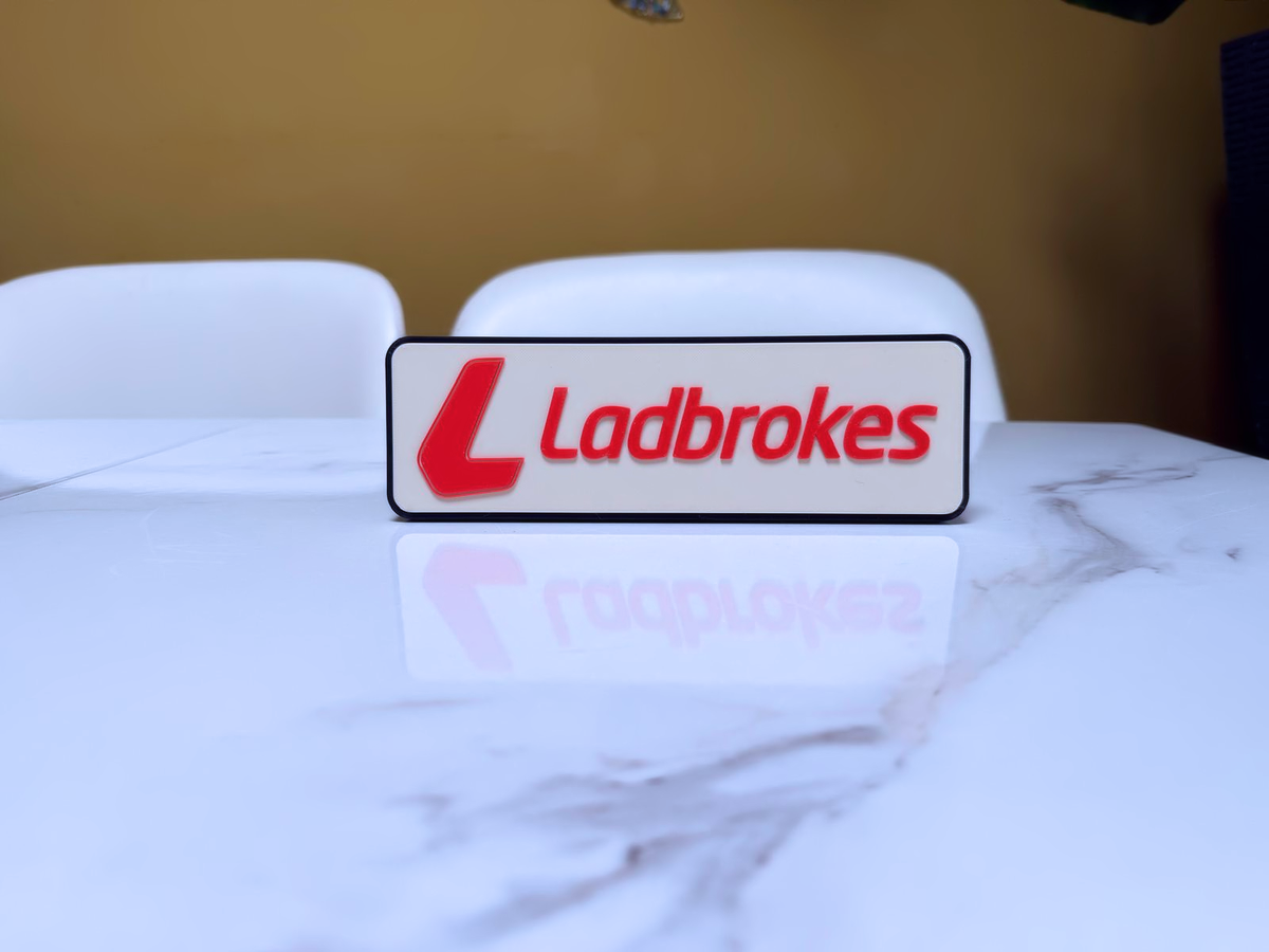 Ladbrokes Inspired Wall Plaque, Black White & Red, 22cm