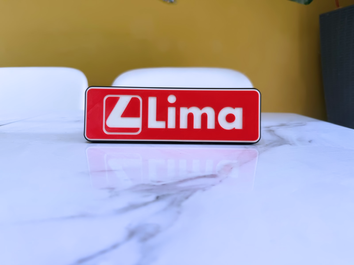 Lima Model Railways Inspired Wall Plaque, Matte Black, White & Red, 22cm