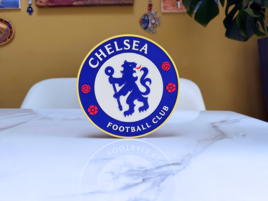 Chelsea FC Inspired Round Wall Plaque, Blue & White, 18cm