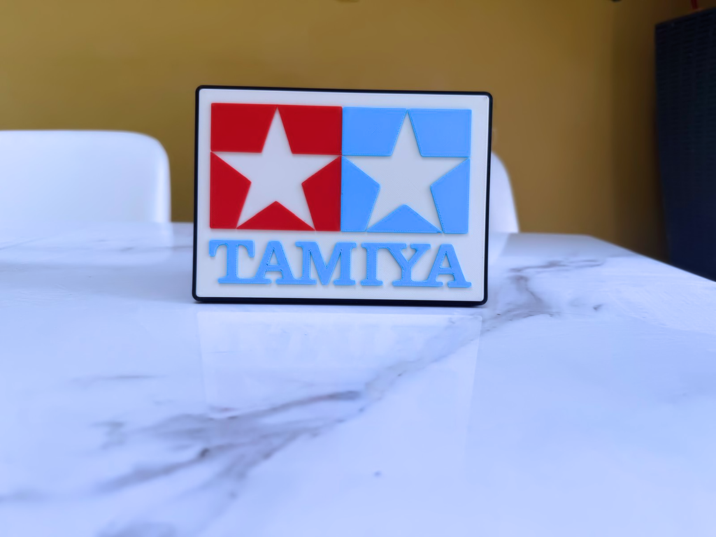 Tamiya Inspired Model Kit & RC Wall Plaque, Matte Black, White, Sky Blue & Red, 18cm