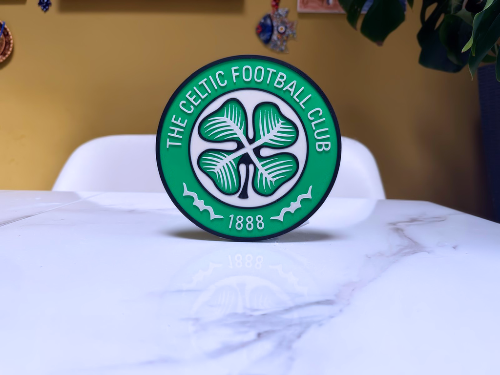 Celtic FC Inspired Round Wall Plaque, Green & White, 18cm
