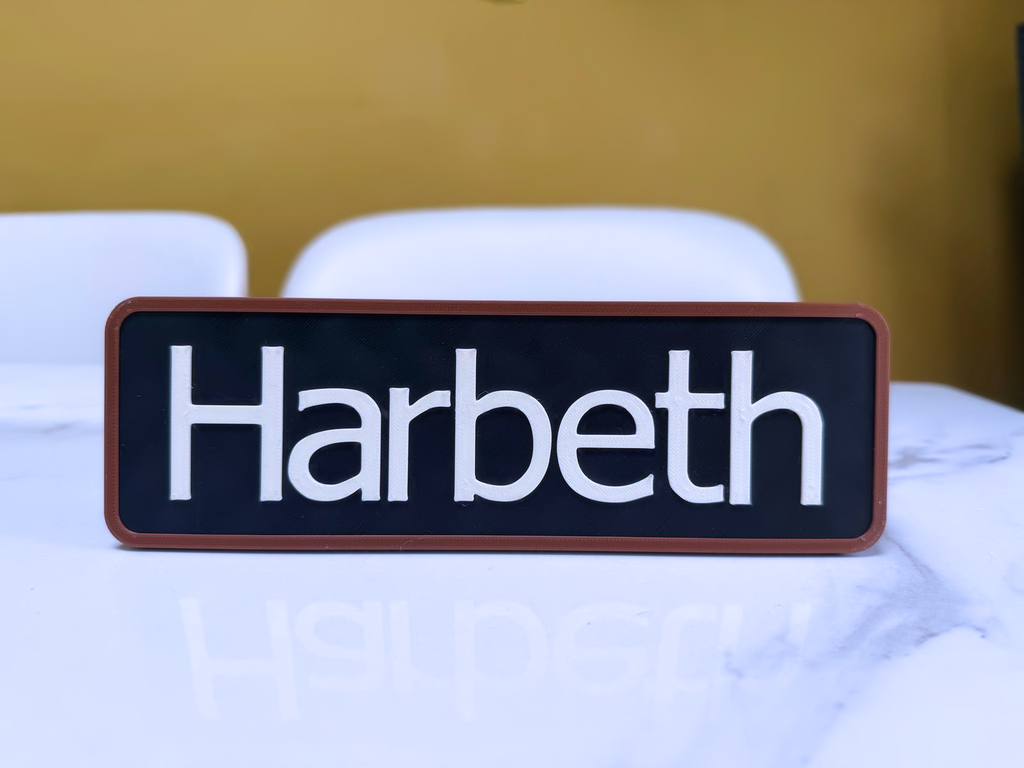 Harbeth Inspired Hi-Fi Speaker Wall Plaque, Matte Black, Brown & White, 22cm