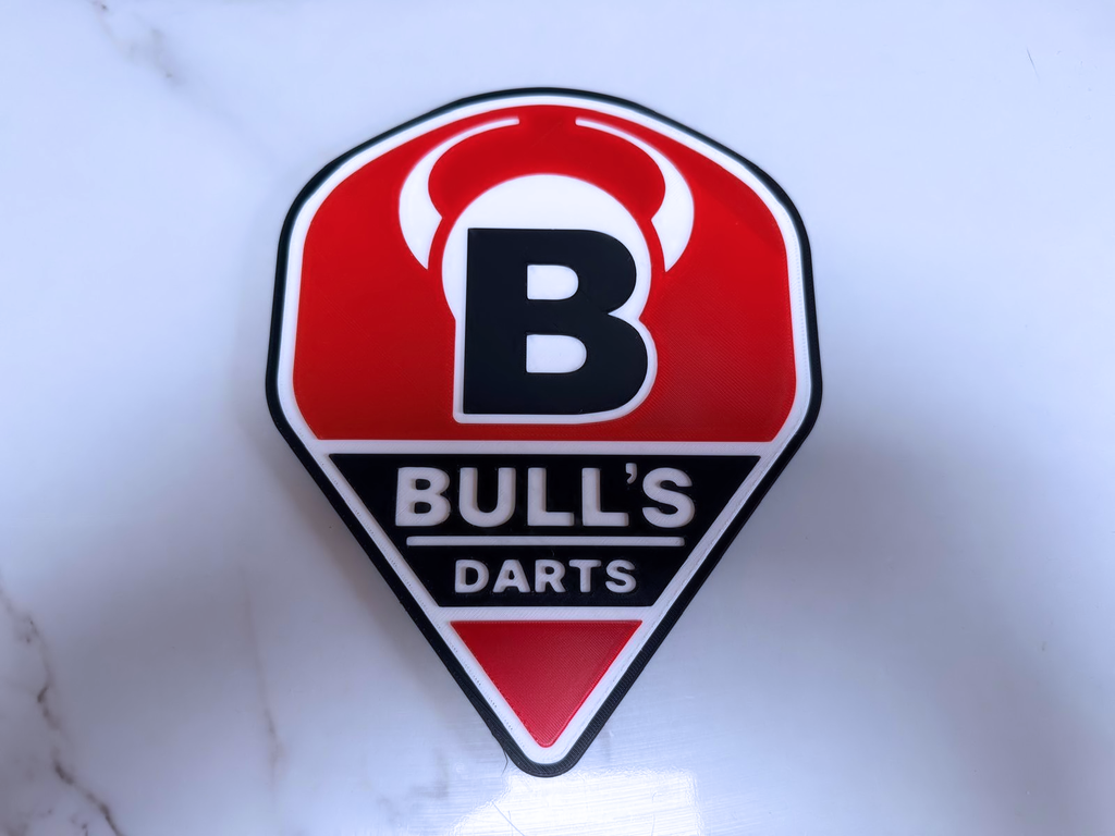 Bull’s Darts Wall Plaque, Red Black & White, 18cm