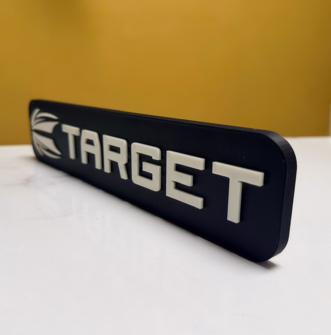 Target Darts Inspired Wall Plaque, Matte Black & Bone White, 28cm
