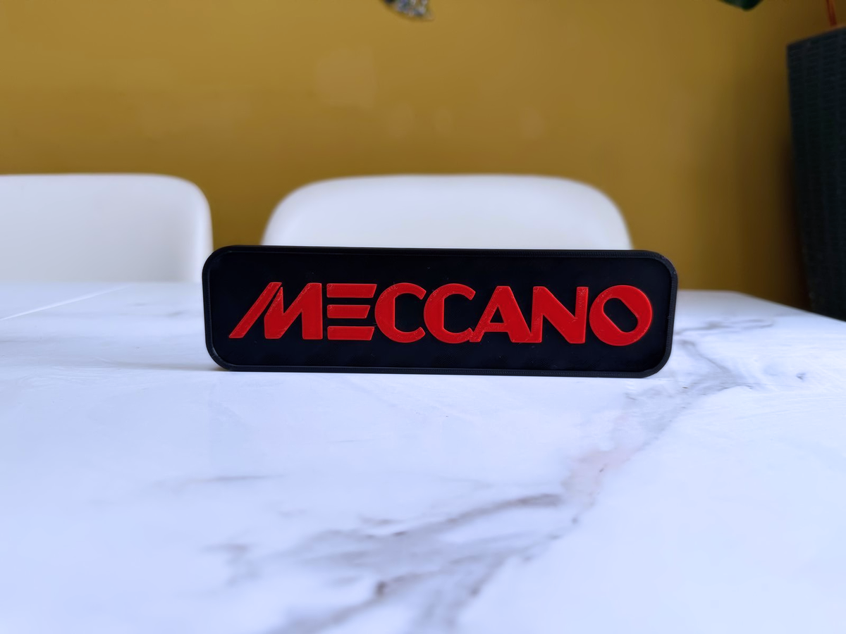 Meccano Inspired Retro Model Building Wall Plaque, Matte Black & Red, 22cm