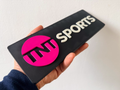 TNT Sports Inspired Wall Plaque, Magenta Black & White, 25cm