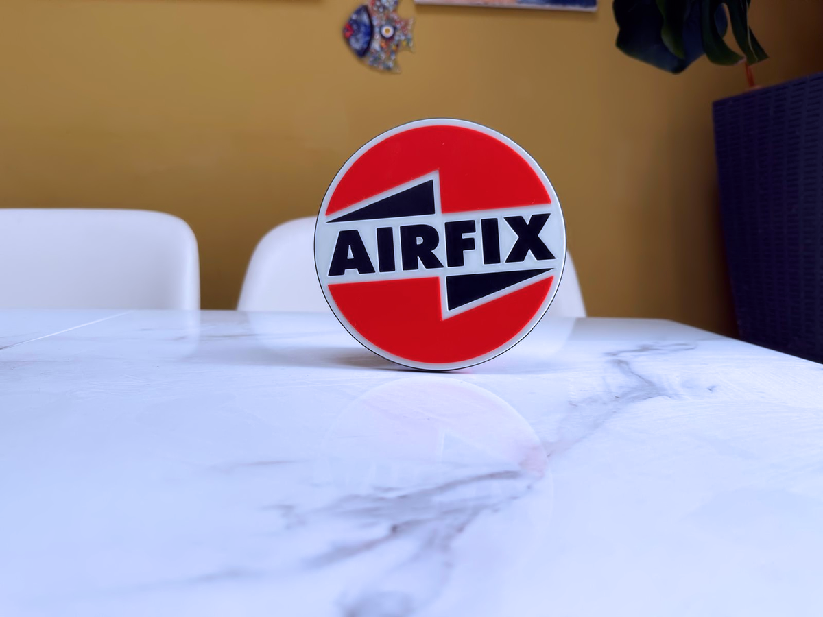 Airfix Inspired Retro Model Making Wall Plaque, Red Black & White, 16cm