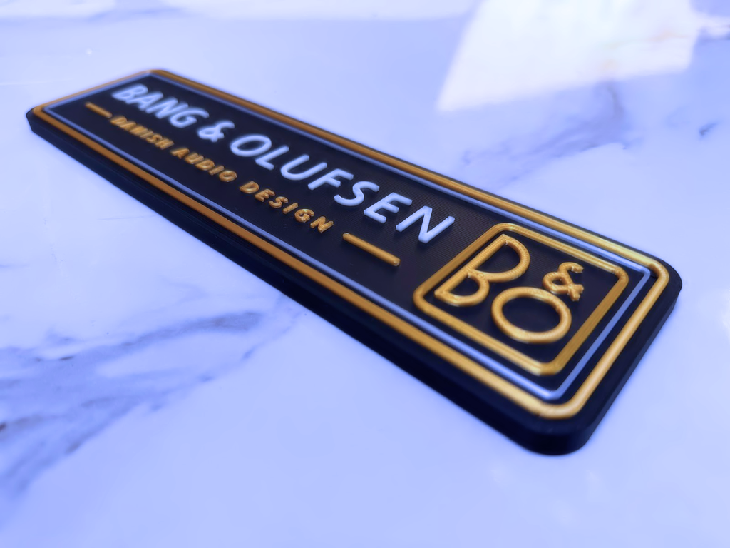 Bang & Olufsen Hi-Fi Wall Plaque, Black & Gold, 26cm