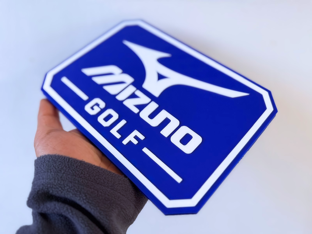 Mizuno Golf Wall Plaque, Blue & White, 22cm