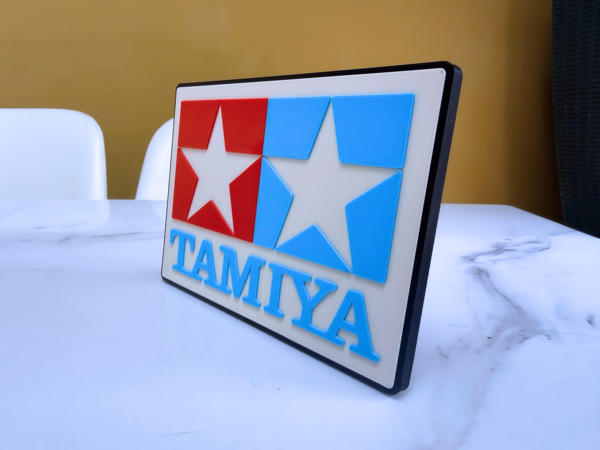 Tamiya Inspired Model Kit & RC Wall Plaque, Matte Black, White, Sky Blue & Red, 18cm