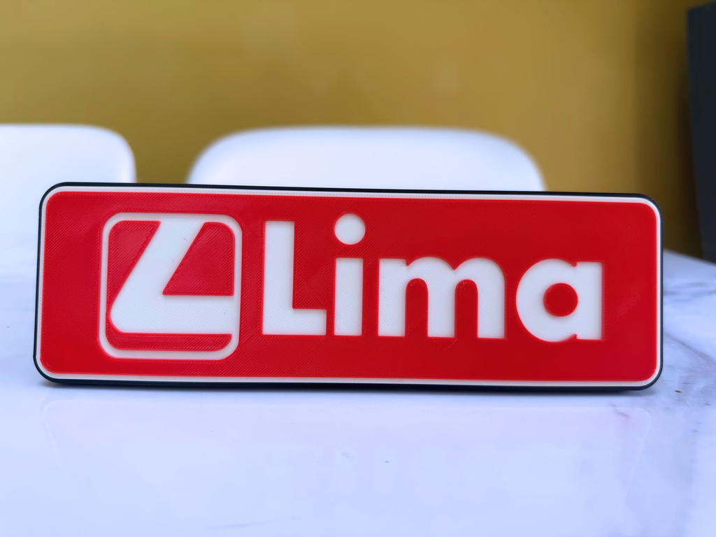 Lima Model Railways Inspired Wall Plaque, Matte Black, White & Red, 22cm