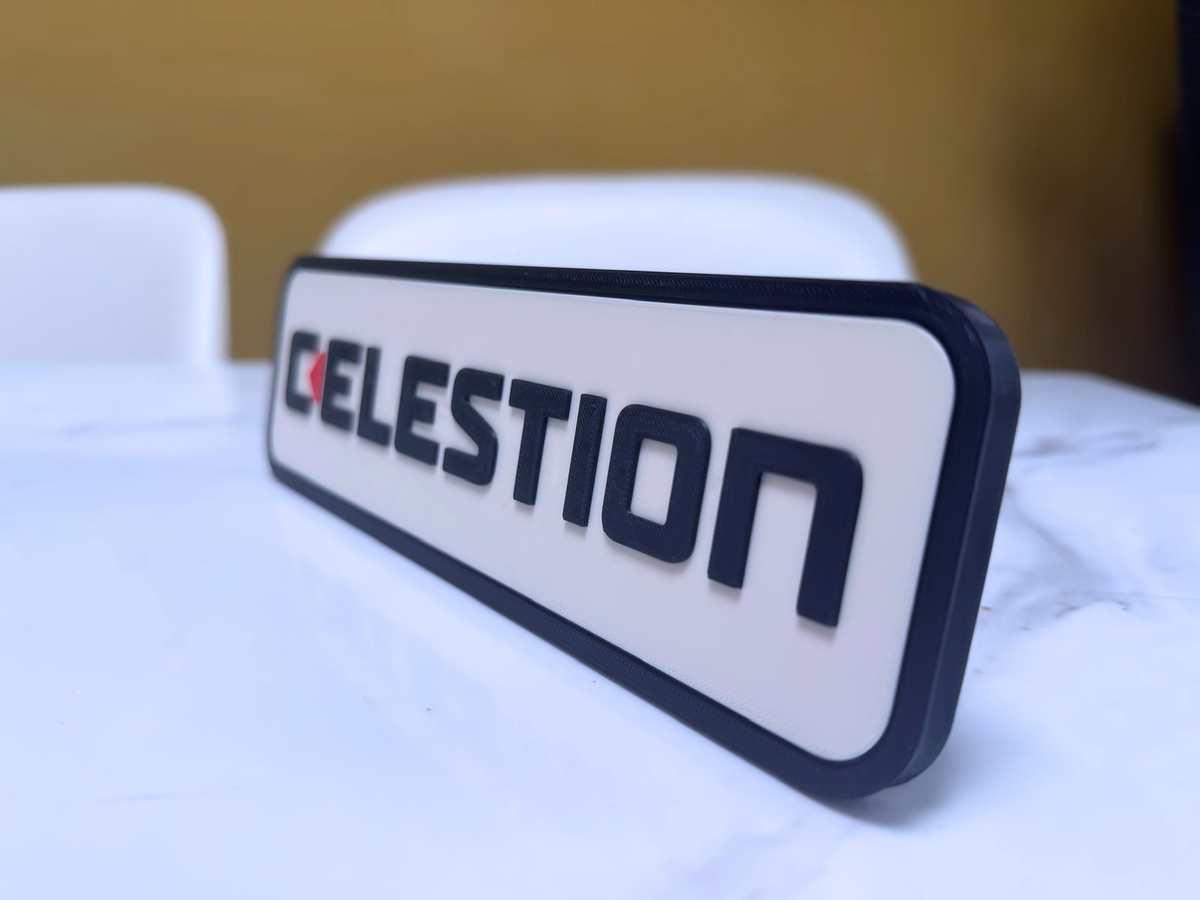 Celestion Inspired Hi-Fi Speaker Wall Plaque, Matte Black, White & Red, 24cm