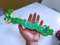 Lemmings Retro Game Freestanding Plaque, Green & Yellow, 29cm