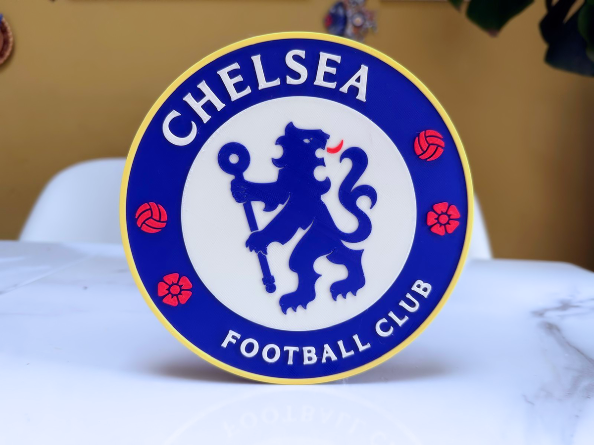 Chelsea FC Inspired Round Wall Plaque, Blue & White, 18cm