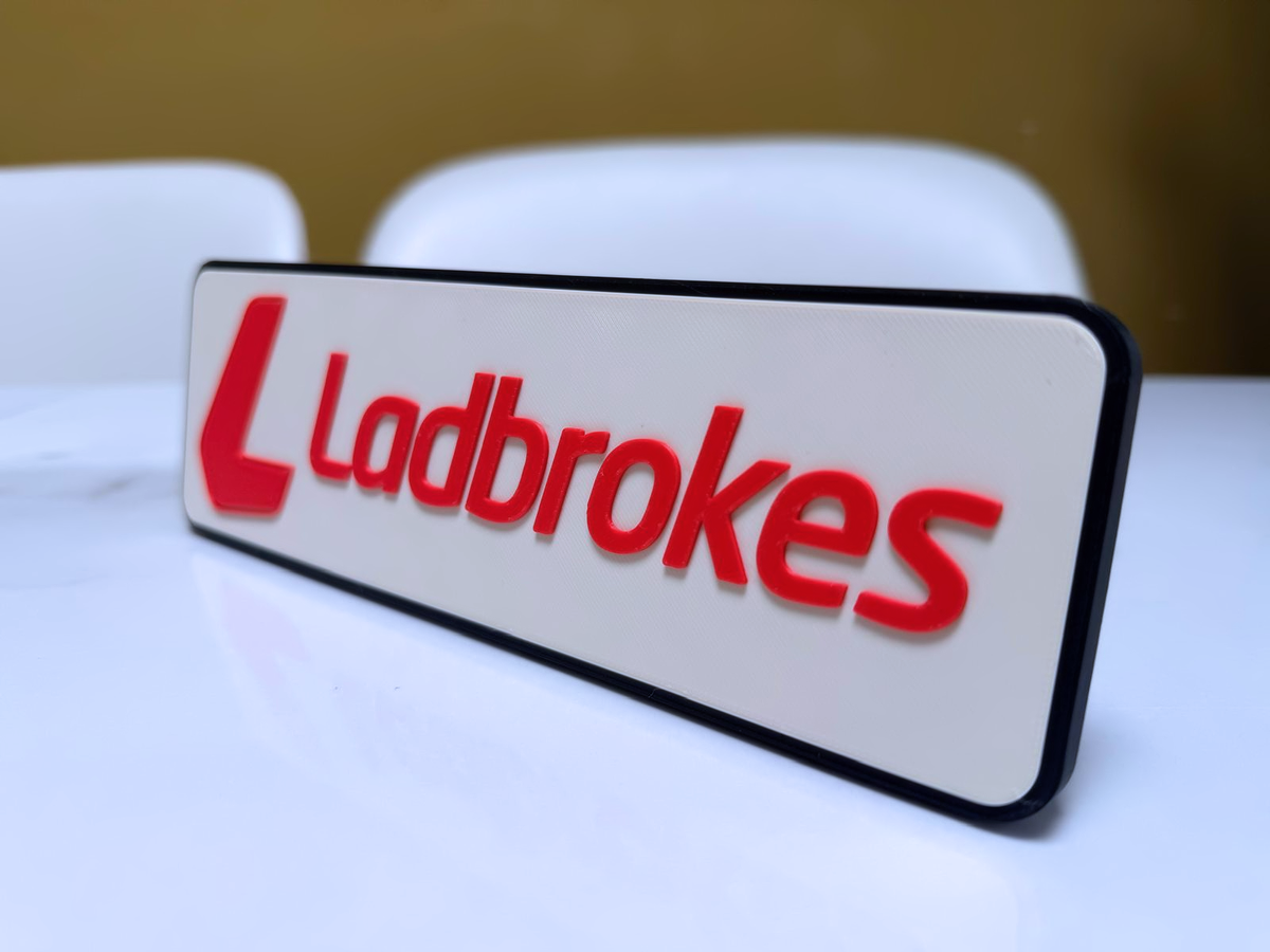 Ladbrokes Inspired Wall Plaque, Black White & Red, 22cm