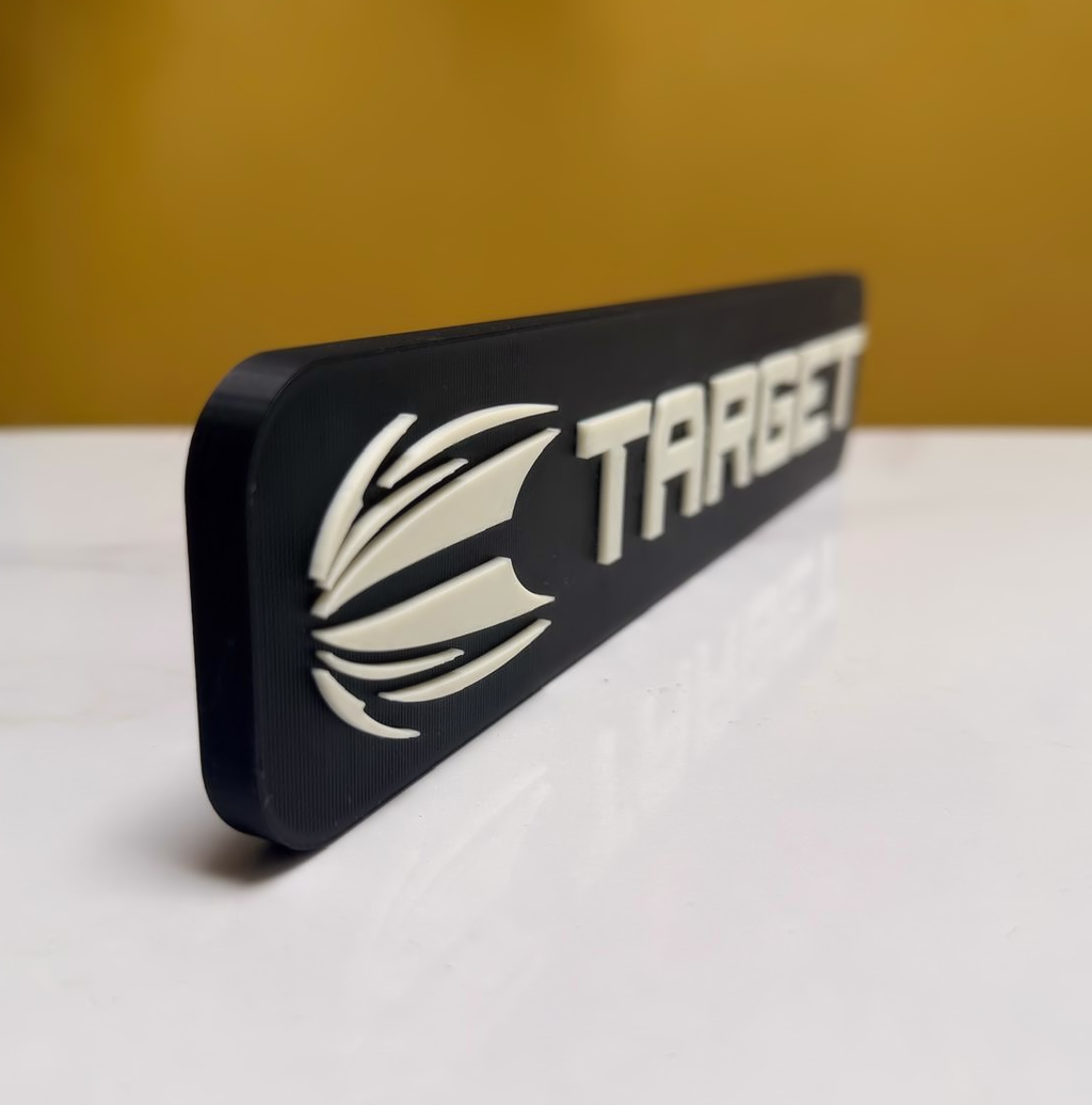 Target Darts Inspired Wall Plaque, Matte Black & Bone White, 28cm