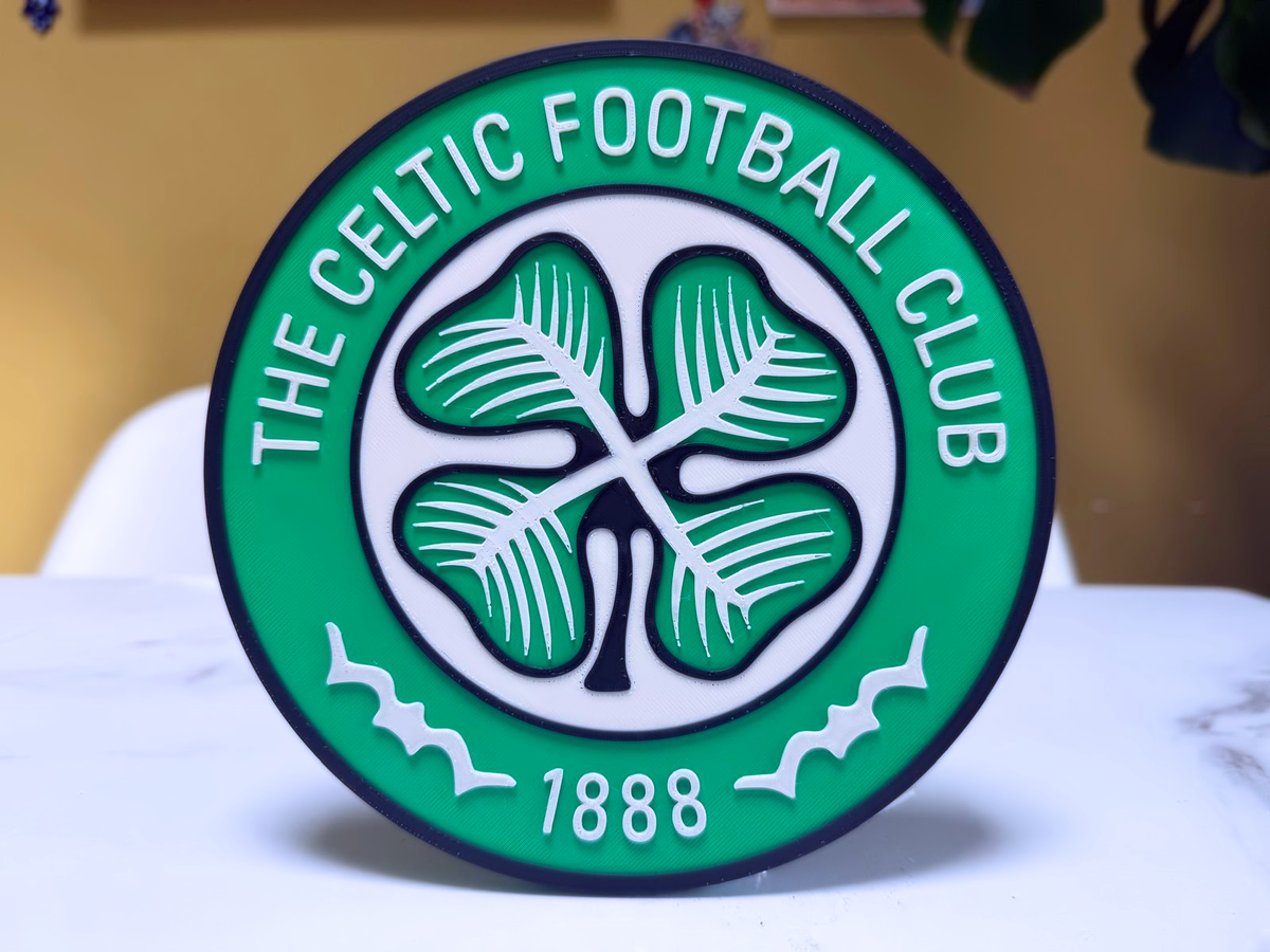 Celtic FC Inspired Round Wall Plaque, Green & White, 18cm