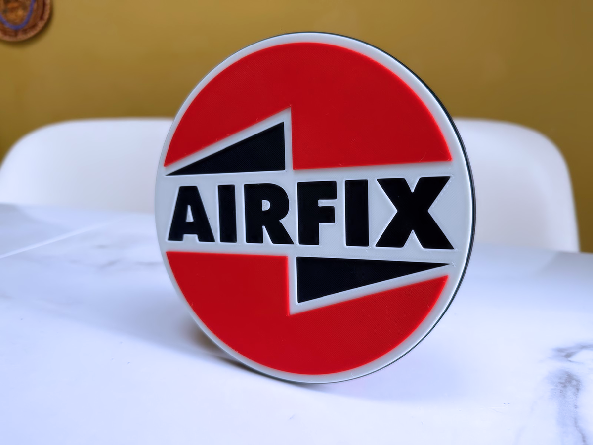 Airfix Inspired Retro Model Making Wall Plaque, Red Black & White, 16cm