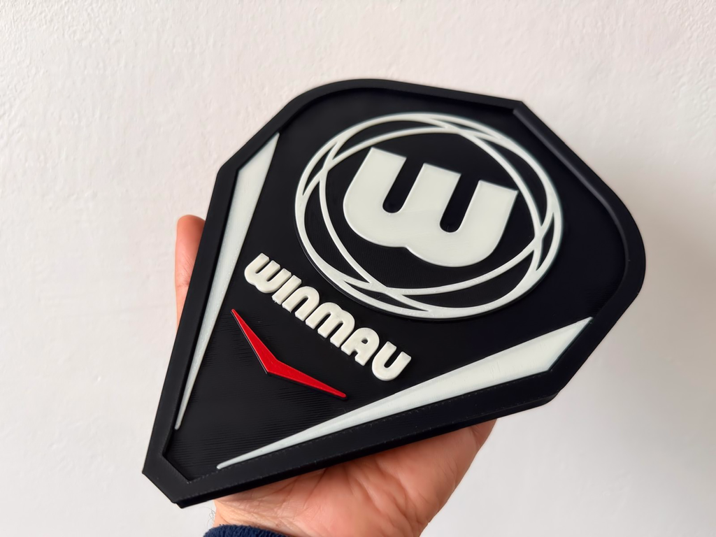 Winmau Inspired Darts Wall Plaque, Matte Black Red & Milky White, 22cm