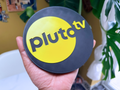 Pluto TV Inspired Wall Plaque, Matte Black & Yellow, 16cm